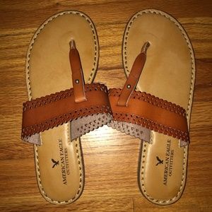 American Eagle Leather Tan/Brown Sandals // Size 7